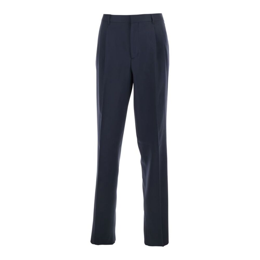 Lardini Men Blue Tailored Trousers With Double Pence In Virgin Wool Man